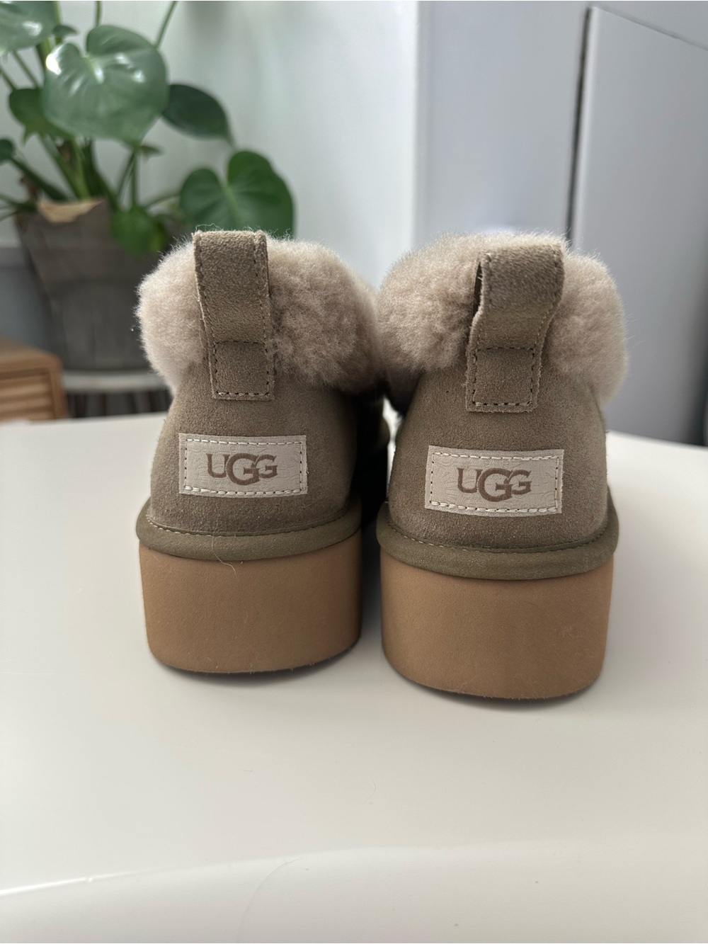 Ugg Platform Slippers - Olive Green - Picture 2 of 4